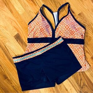 South Point 22W two-piece tankini w racerback top & boyshort bottoms. Worn twice